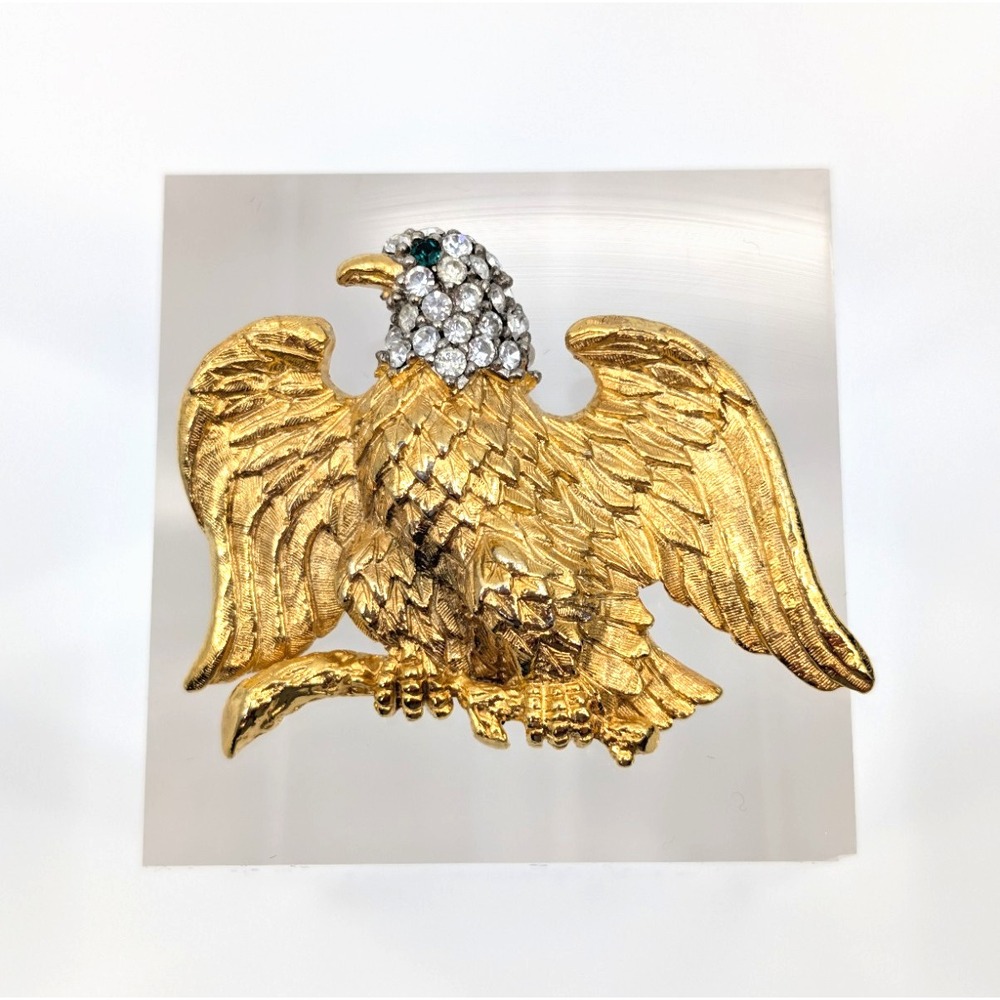 Smithsonian Institution SI First Ladies Eagle‎ Brooch Gold Tone Rhinestone Pin
